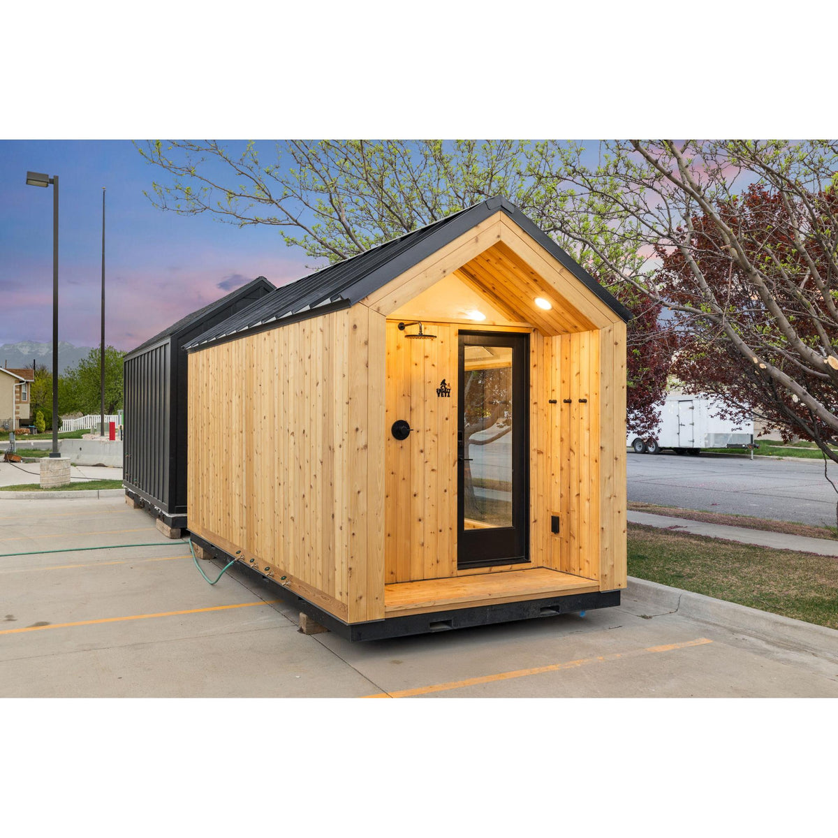 Sweaty Yeti Sauna Plus 6-8 Person Outdoor Sauna & Barrel Cold Plunge Cabin 8 x 17 ft