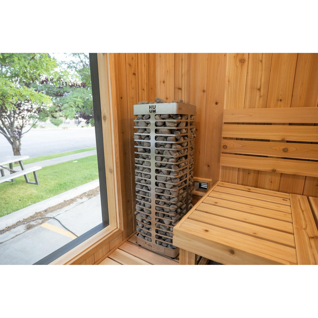 Sweaty Yeti Sauna Plus 6-8 Person Outdoor Sauna & Barrel Cold Plunge Cabin 8 x 17 ft