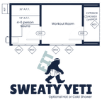 Sweaty Yeti Sauna Fit 4-6 Person Outdoor Sauna & Fitness Cabin 8 x 17 ft