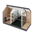 Sweaty Yeti Sauna Fit 4-6 Person Outdoor Sauna & Fitness Cabin 8 x 17 ft