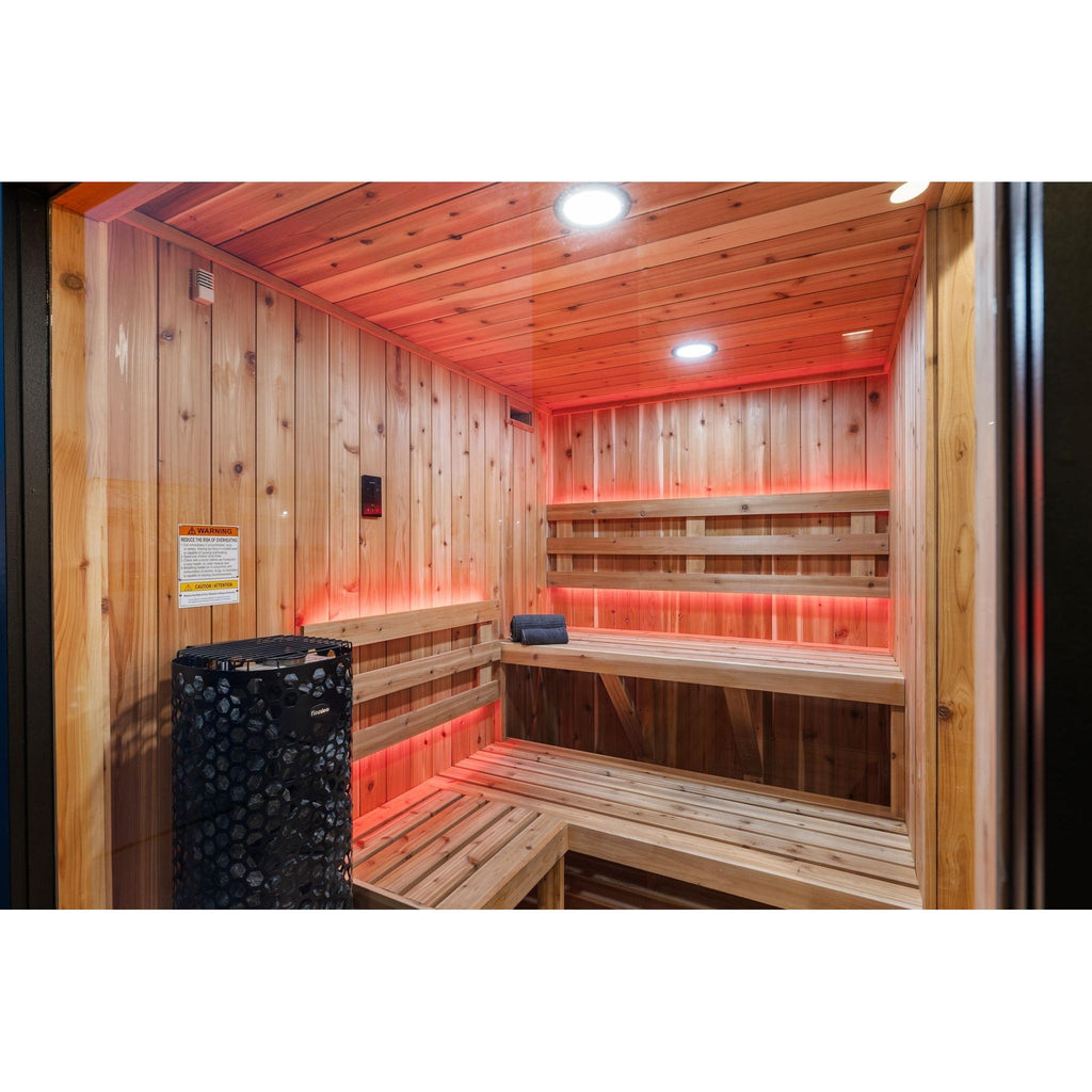 Sweaty Yeti Sauna Fit 4-6 Person Outdoor Sauna & Fitness Cabin 8 x 17 ft