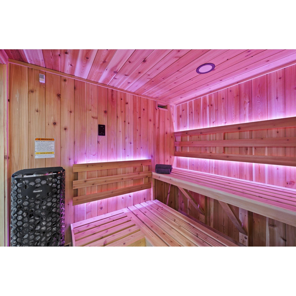 Sweaty Yeti Sauna Fit 4-6 Person Outdoor Sauna & Fitness Cabin 8 x 17 ft