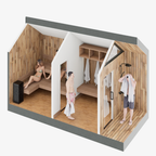Sweaty Yeti Sauna Plus 6-8 Person Outdoor Sauna & Changing Room Cabin 8 x 17 ft