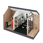 Sweaty Yeti Sauna Fit 4-6 Person Outdoor Sauna & Fitness Cabin 8 x 17 ft