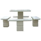 Wausau Tile TF3090 Footed Square Pedestal Concrete Table Set official product image