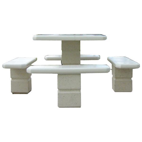 Wausau Tile TF3090 Footed Square Pedestal Concrete Table Set official product image