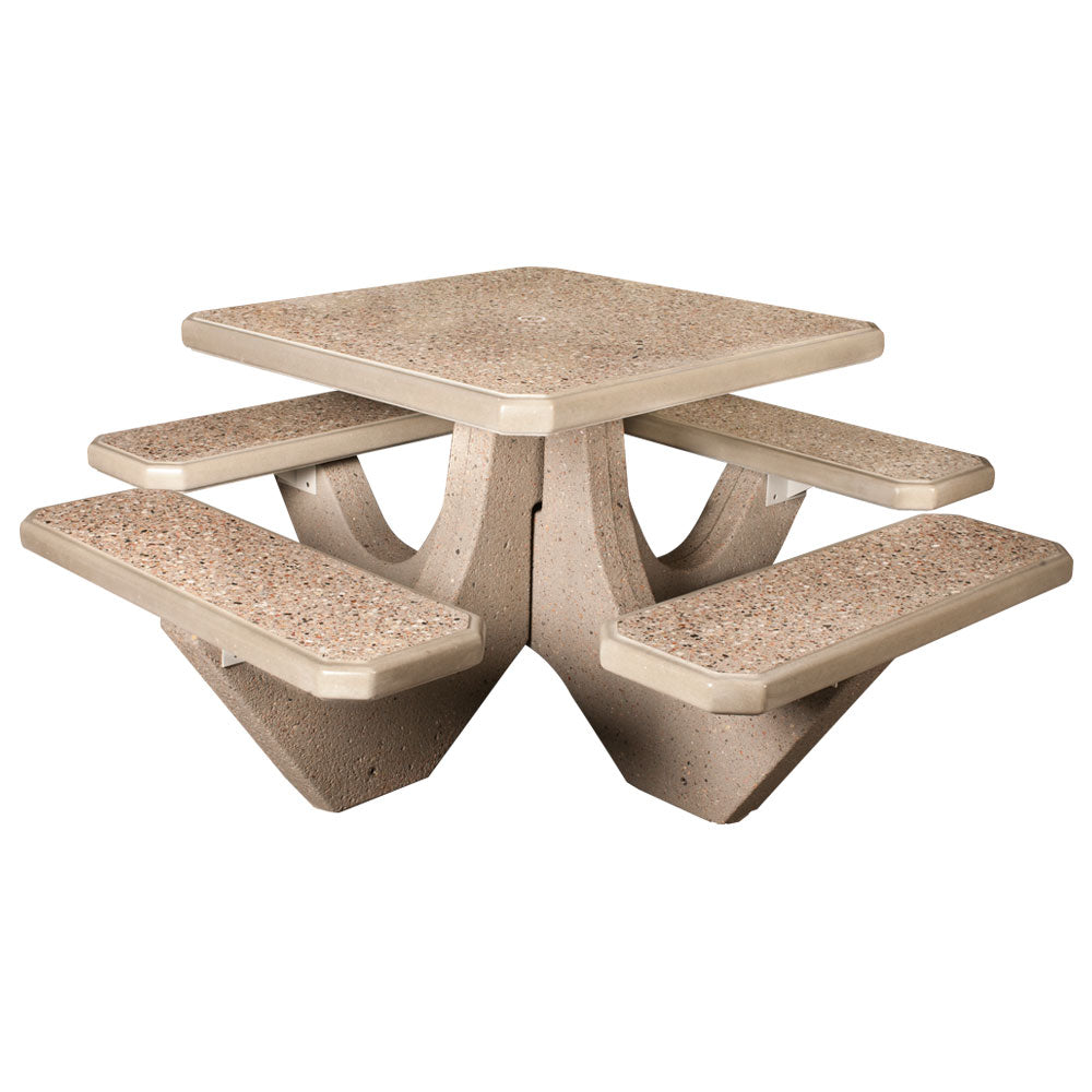 Wausau Tile TF3120 4-Seat Square Concrete Table Set official product image