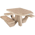 Wausau Tile TF3123 3-Seat Square Concrete Table ADA Compliant Set official product image