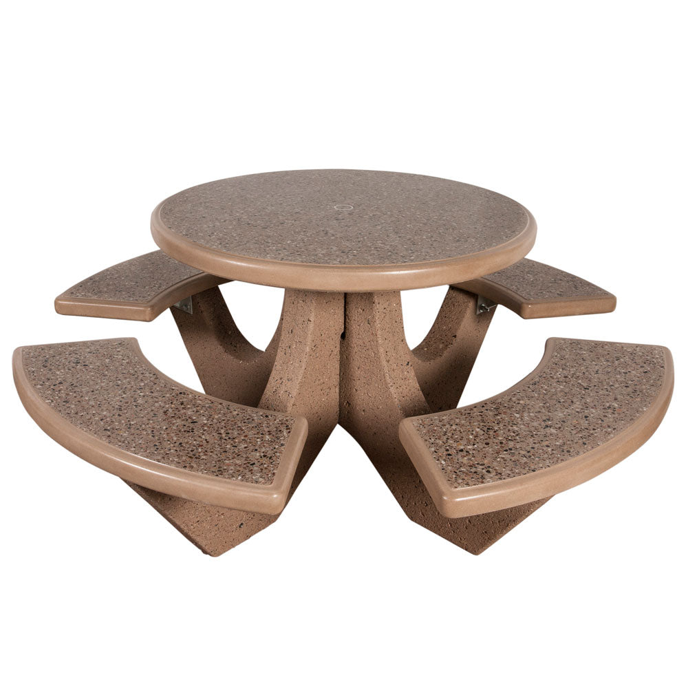Wausau Tile TF3125 4-Seat Round Concrete Table Set official product image