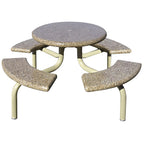 Wausau Tile TF3138 4-Seat Round Concrete Table Set with Metal Legs official product image