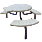 Wausau Tile TF3139 3-Seat Round Concrete ADA Compliant Table Set with Metal Legs official product image