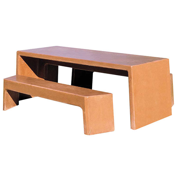 Wausau Tile TF3200 Free-Standing 2 Bench Concrete Table Set official product image