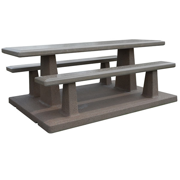 Wausau Tile TF3215 Concrete Picnic Table Set with Concrete Base official product image