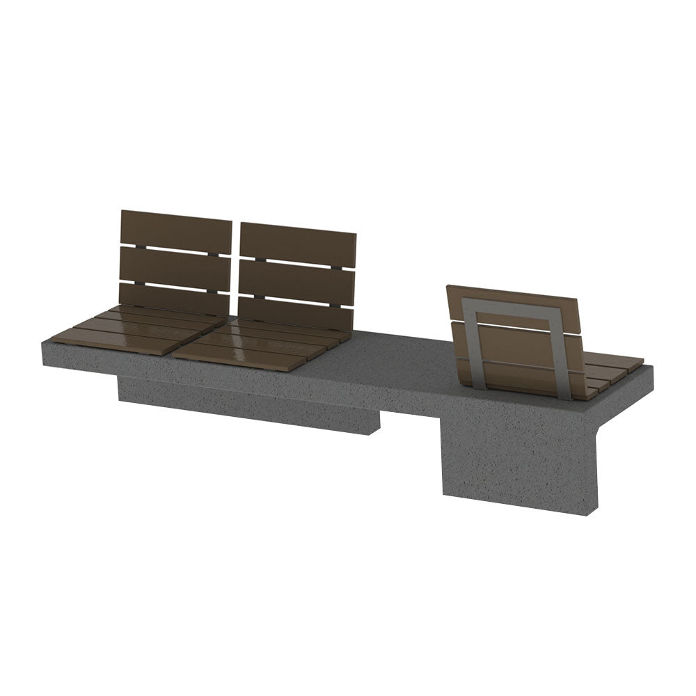 Wausau Tile ZB.TO.01 Ville 1 Concrete Bench with Seats official product image
