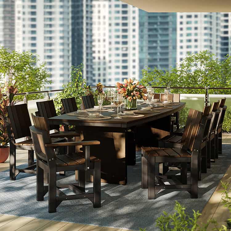 LuxCraft Urban 48-Inch x 96-Inch Oval Poly Dining Table