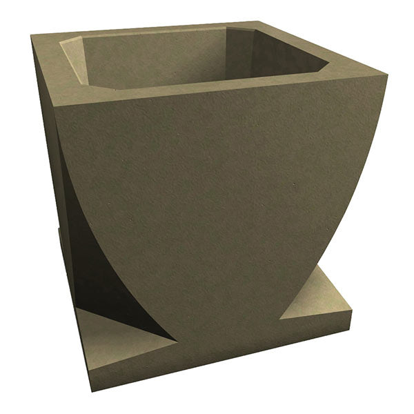 Wausau Tile WS108 Concrete Planter with Carved Corners official product image