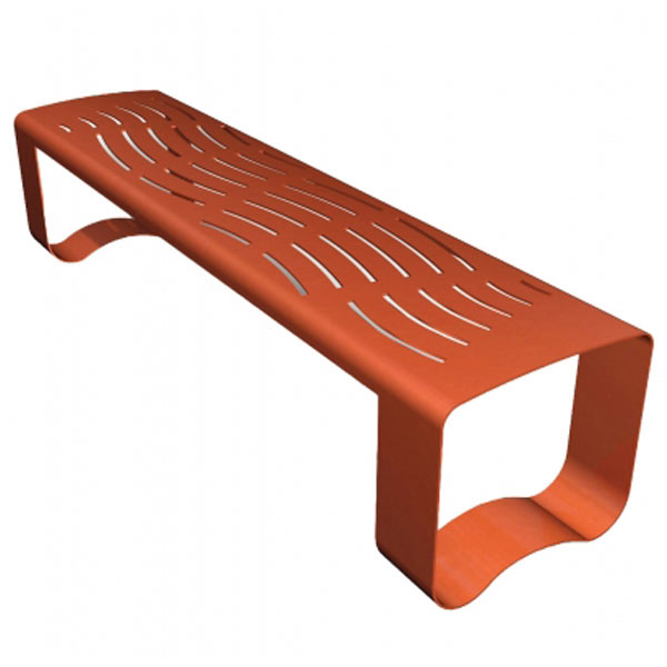 Wausau Tile WS204 Patterned Seat Steel Bench official product image