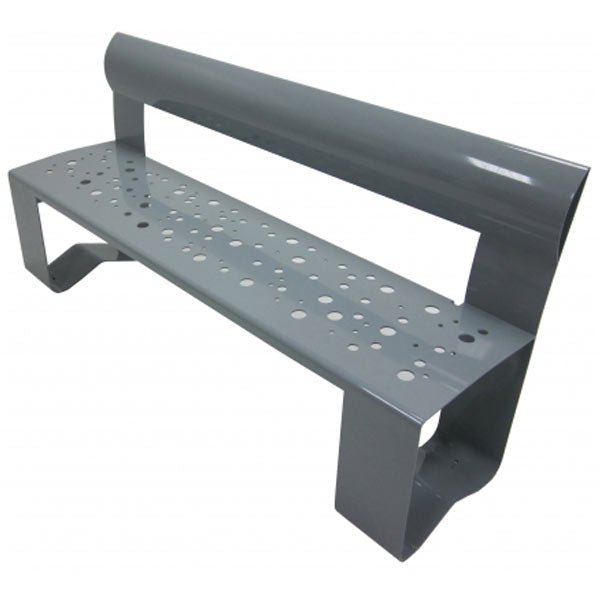 Wausau Tile WS206 Patterned Seat Steel Bench with Back official product image