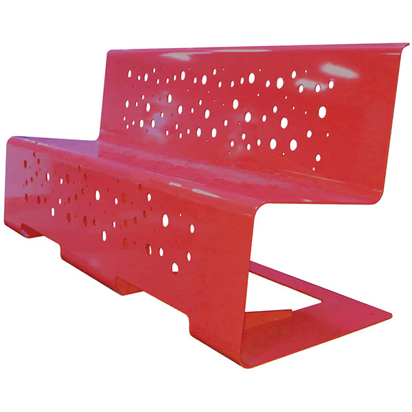Wausau Tile WS207 Steel Cantilever Bench with Back official product image
