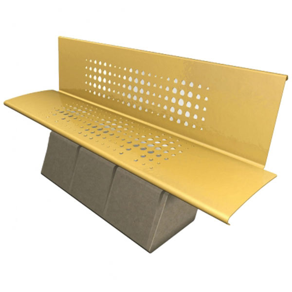 Wausau Tile WS311 Steel and Concrete Cantilever Bench with Back official product image