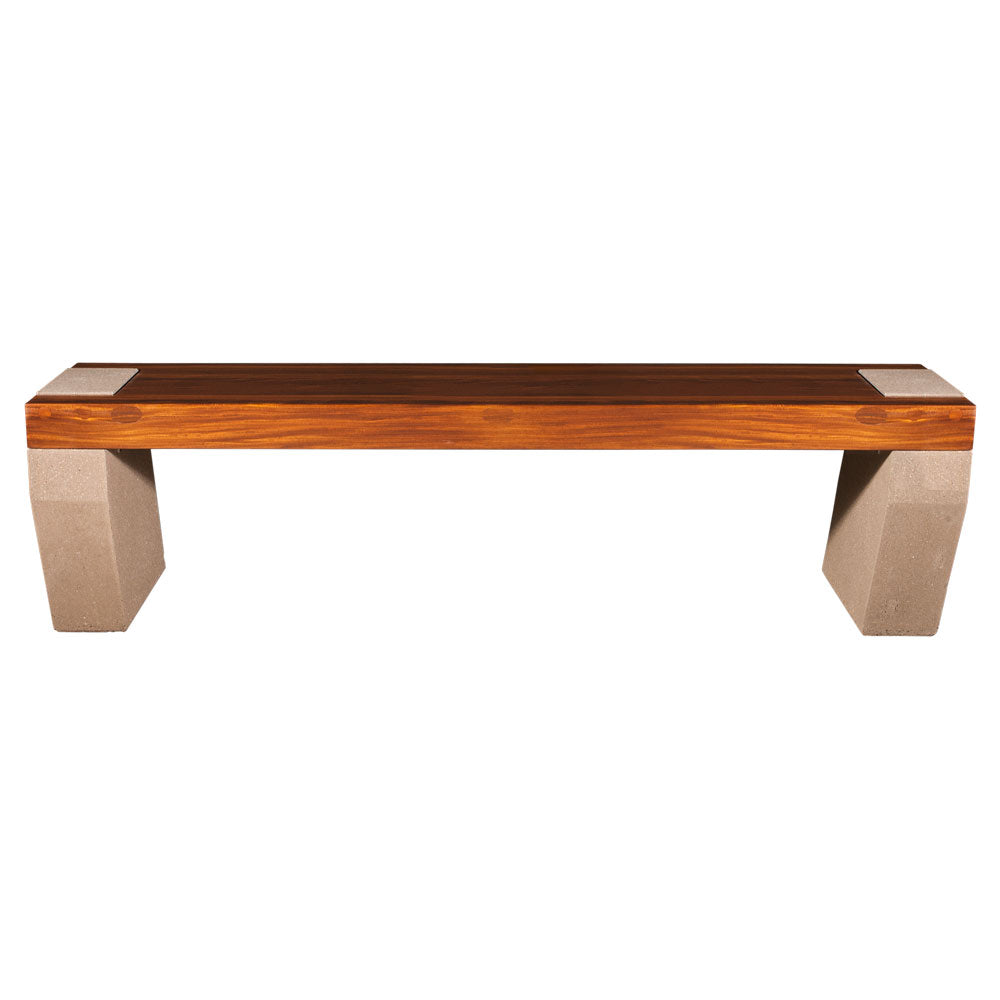 Wausau Tile WS5012 Wood Bench with Concrete Legs official product image