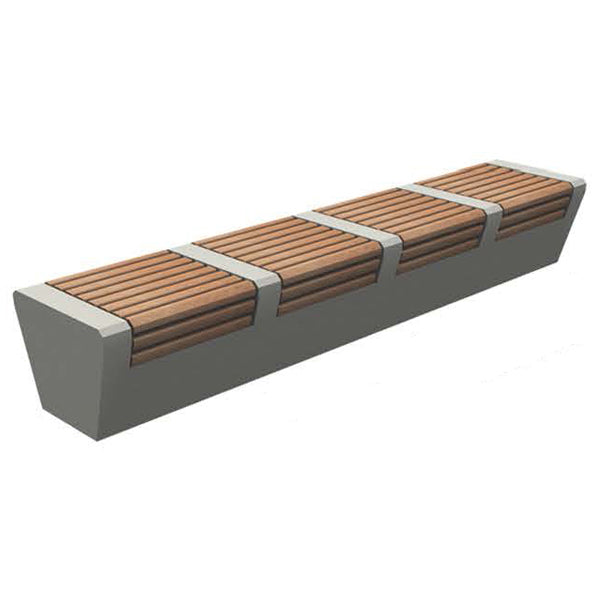Wausau Tile ZB.WL.11 Large Bench With Four Single Seats official product image