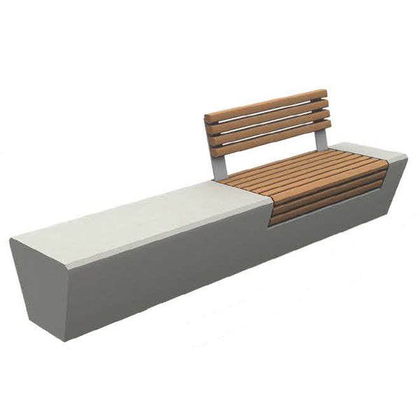 Wausau Tile ZB.WL.14 Large Bench with Double Seat with Backrest official product image