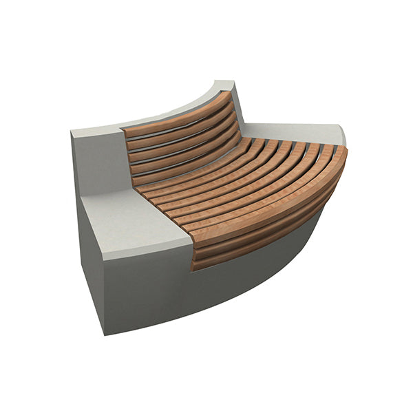 Wausau Tile ZB.WL.32 Large Curved Concrete Bench With Seat official product image