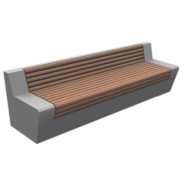 Wausau Tile ZB.WL.34 Large Concrete Bench With Seat official product image
