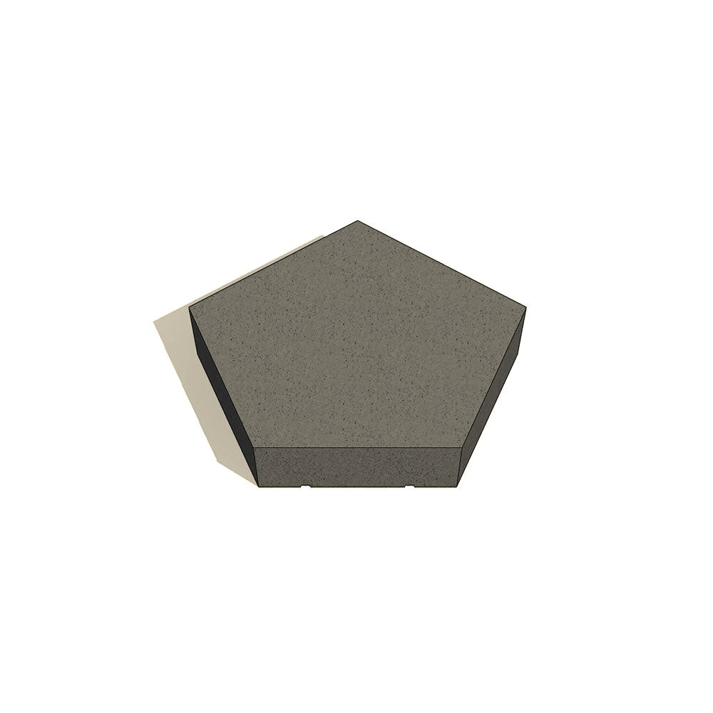 ZB.PR.05 Parlement Pentagon Concrete Bench — Acid Wash — A20 White — digitally rendered color preview
