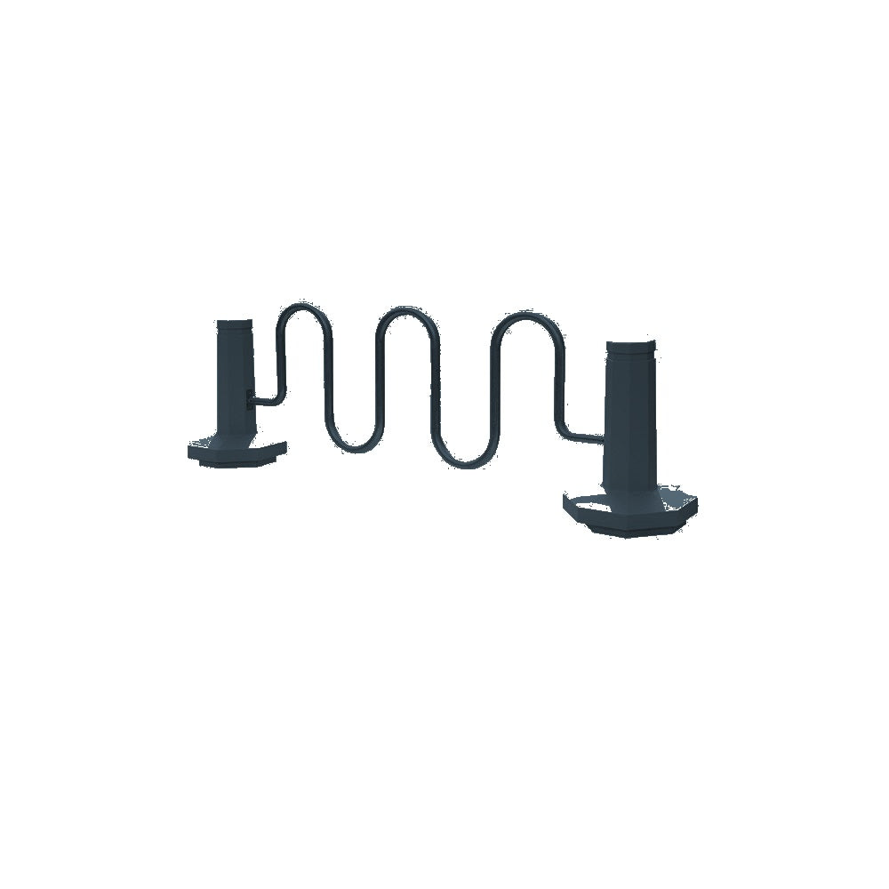 TF7193 Bike Rack Bollard — Metal Powder Coat — 126 Charcoal — digitally rendered color preview