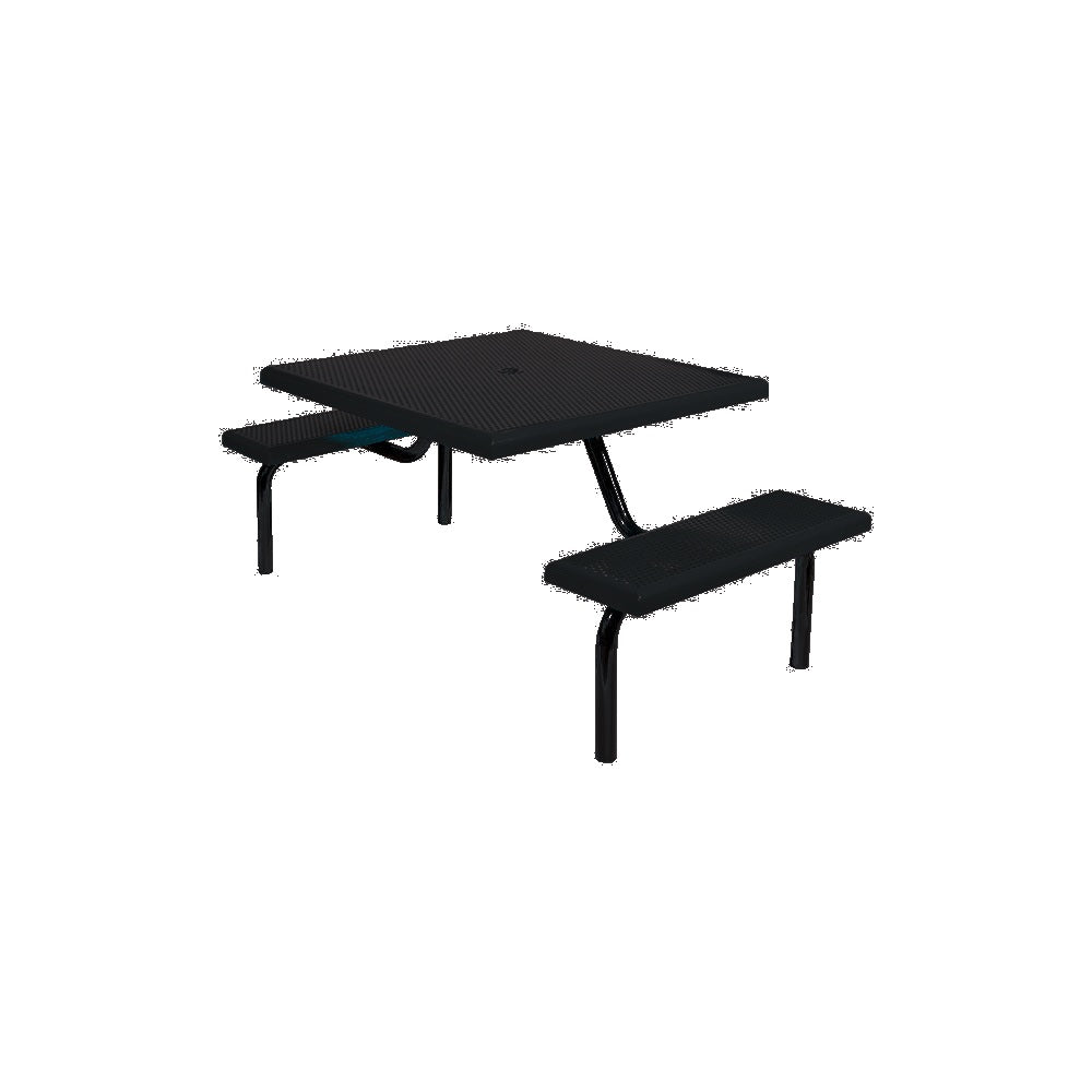 MF1022 Square Modular 2-Bench ADA Table — Metal Powder Coat — 8 Black — digitally rendered color preview