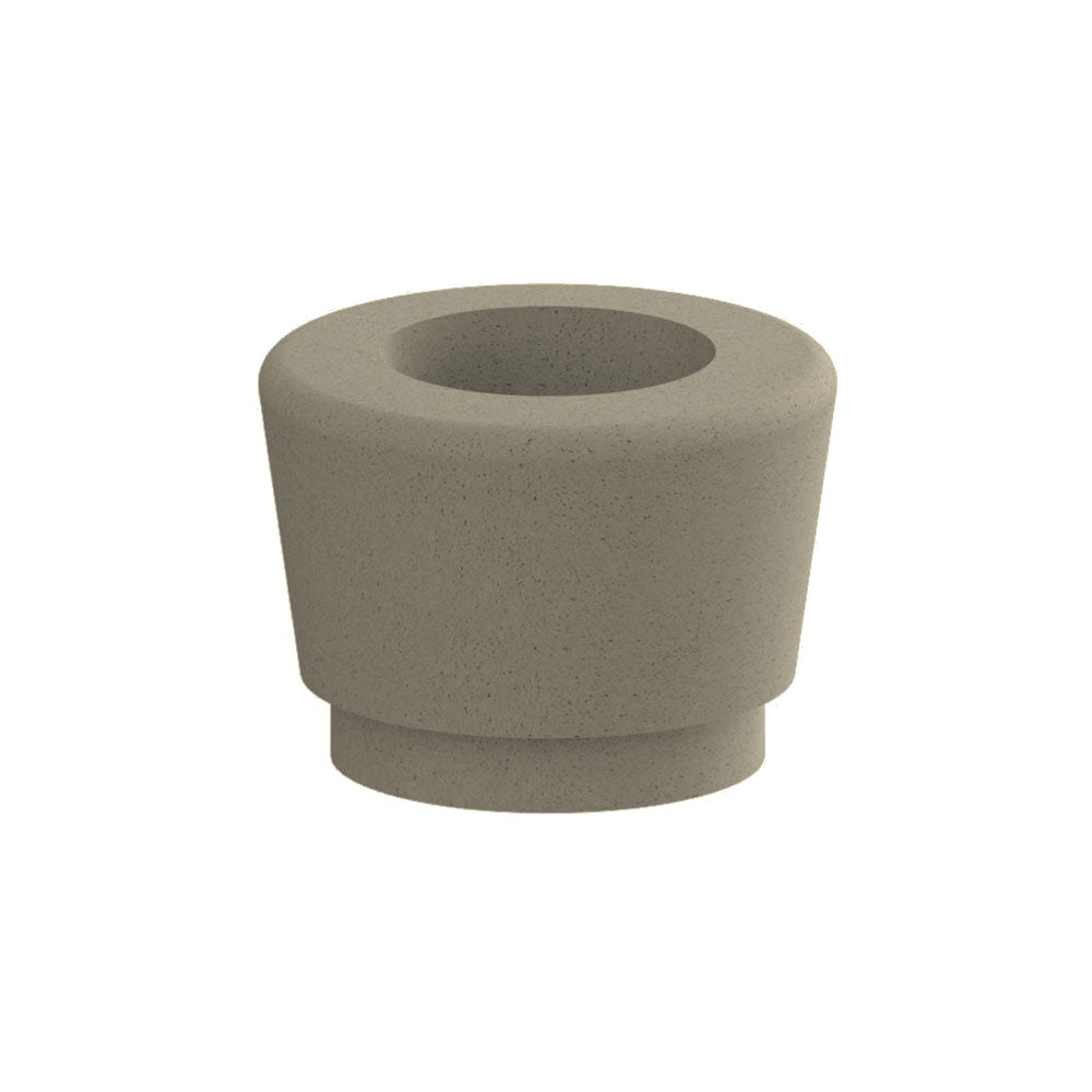 WS9086 Our Town Single Round Planter — Weatherstone — W23 Gray — digitally rendered color preview