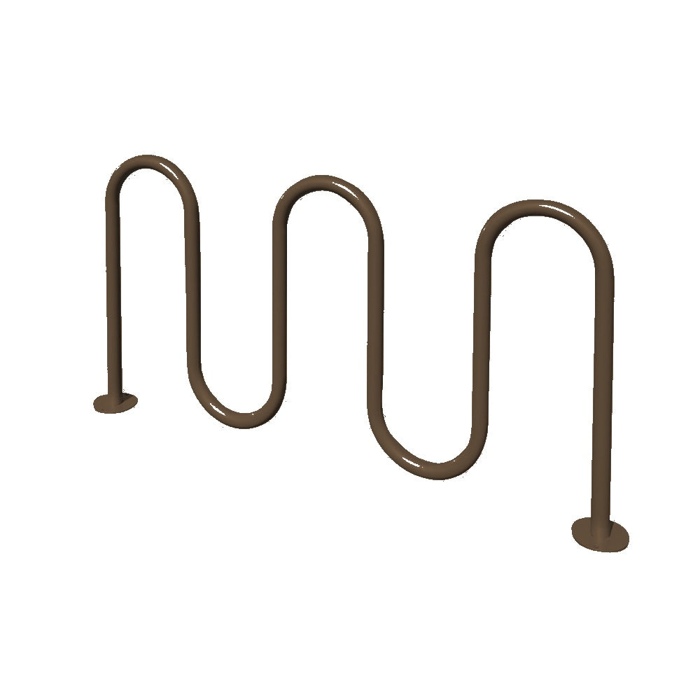 MF9009 Surface Mount 5 Loop Bike Rack — Metal Powder Coat — 10 Bronze — digitally rendered color preview