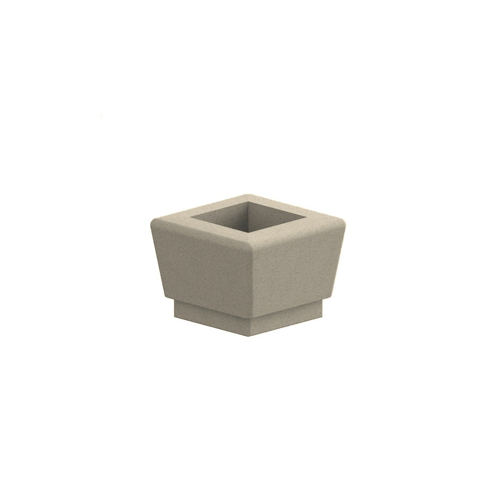 WS9126 Our Town Single Square Planter — Weatherstone — W20 White — digitally rendered color preview