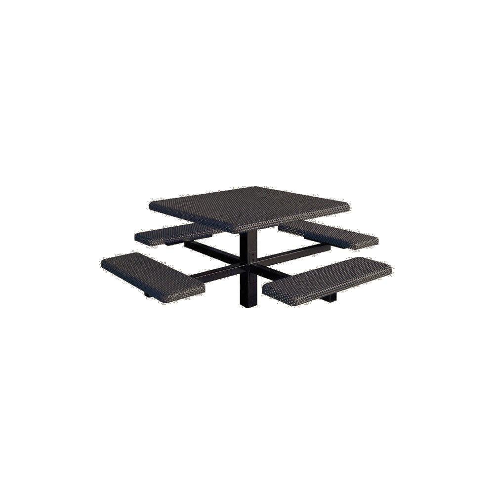 MF1060 Square 4-Bench Inground Mount Table — Metal Powder Coat — 84 Beige — digitally rendered color preview