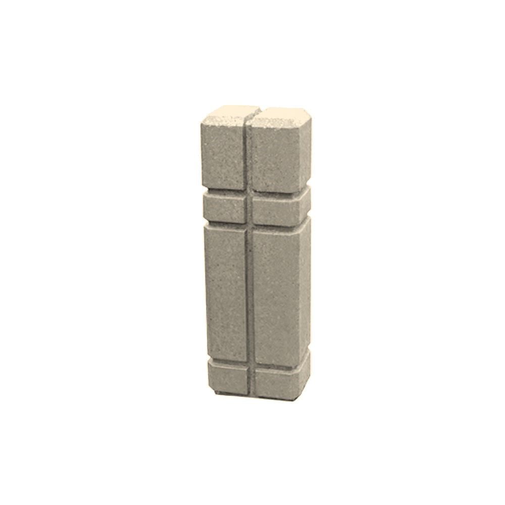 TF6004 Brooklyn Concrete Bollard — Weatherstone — W20 White — digitally rendered color preview