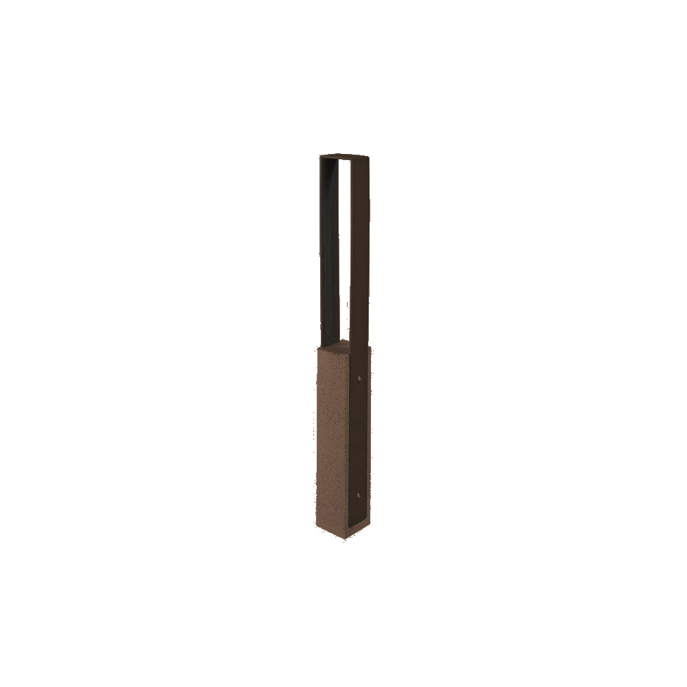 DF6530 Collaboration Vault Bike Bollard - Medium/Square — Metal Powder Coat — S45 Brown — digitally rendered color preview