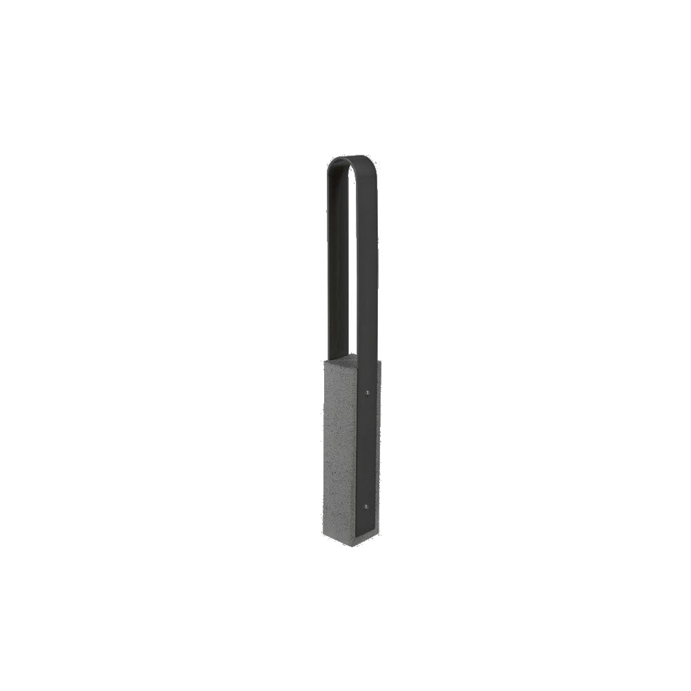 DF6515 Collaboration Vault Bike Bollard - Medium/Rounded — Weatherstone — W26 Charcoal — digitally rendered color preview