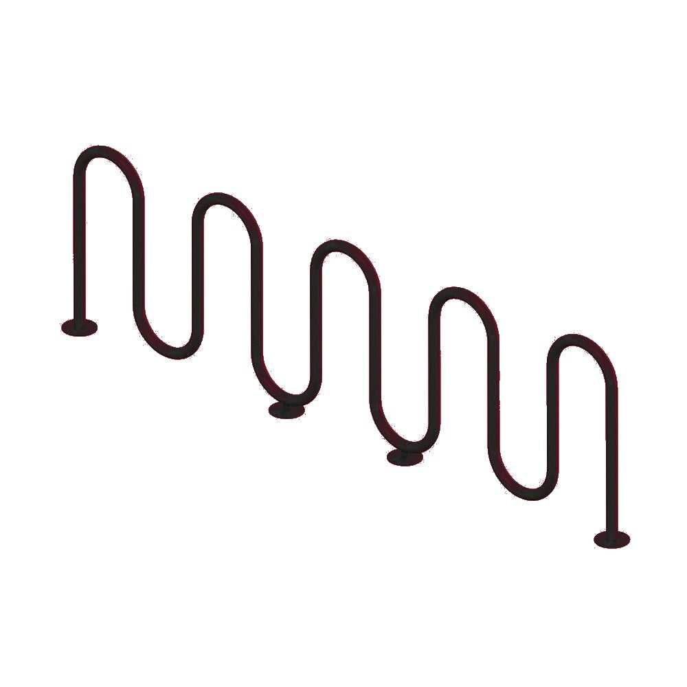 MF9010 Surface Mount 9 Loop Bike Rack — Metal Powder Coat — S43 Fireweed — digitally rendered color preview