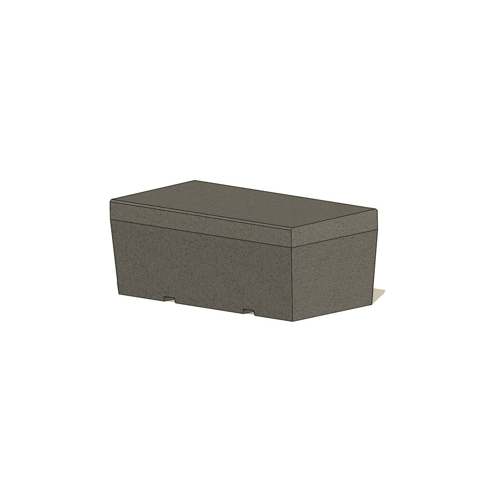 ZB.PR.07 Parlement Left End Concrete Bench — Acid Wash — A20 White — digitally rendered color preview