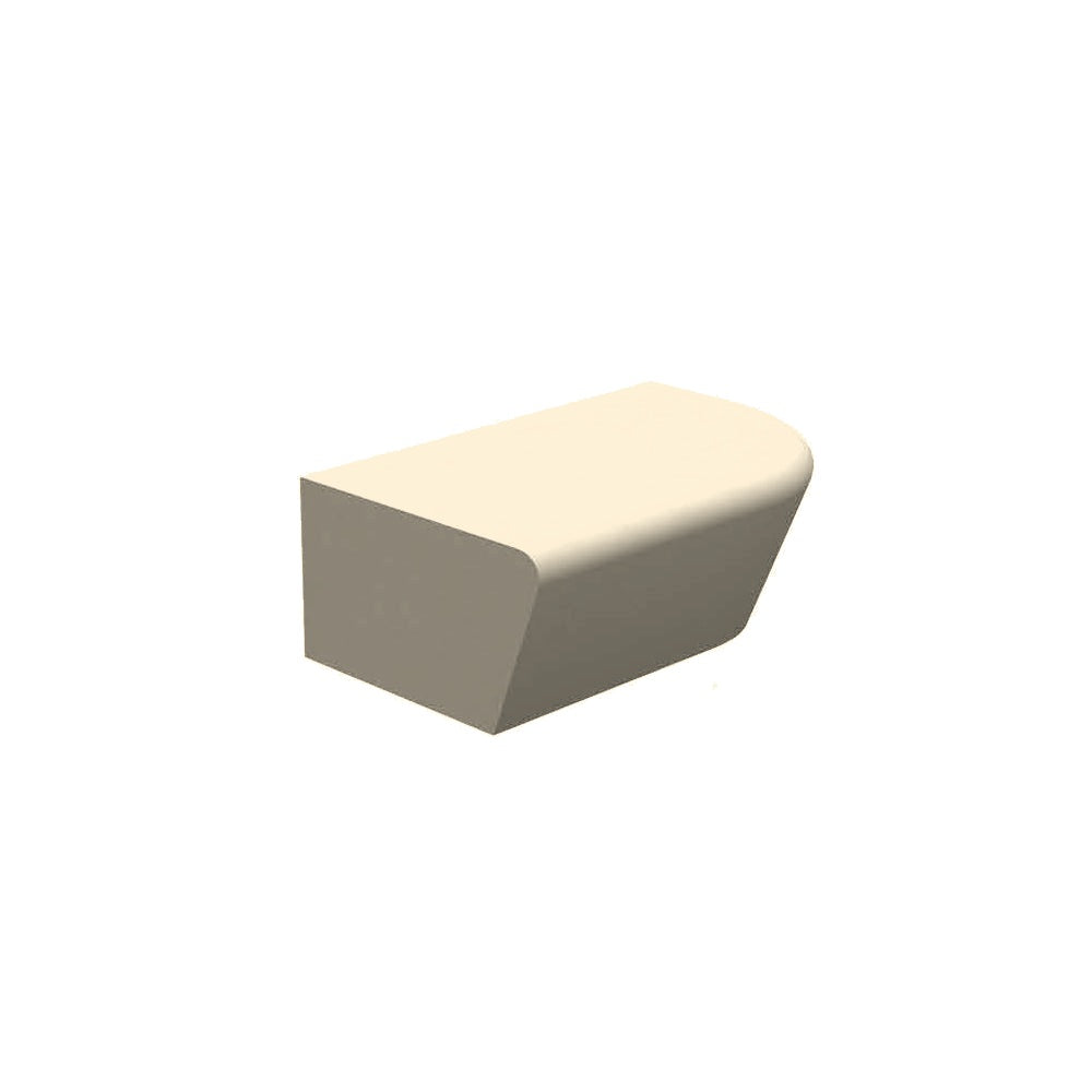 ZB.CE.03 Curved Edge Concrete Bench — Weatherstone — W20 White — digitally rendered color preview