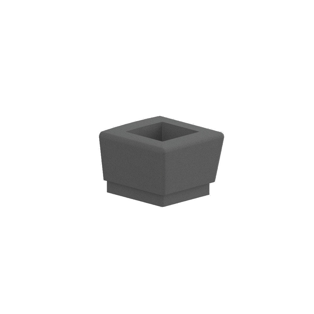 WS9113 Our Town Square Planter End — Weatherstone — W26 Charcoal — digitally rendered color preview