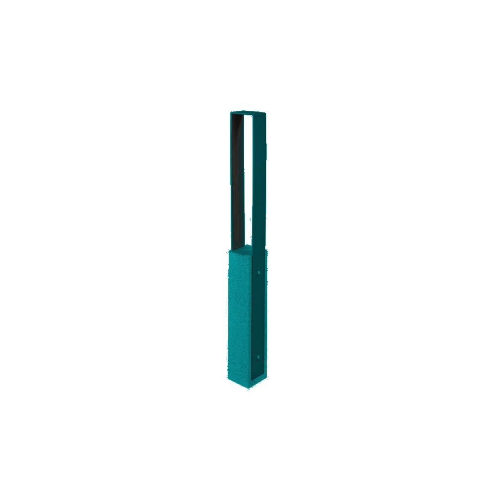 DF6530 Collaboration Vault Bike Bollard - Medium/Square — Metal Powder Coat — S8 Teal — digitally rendered color preview