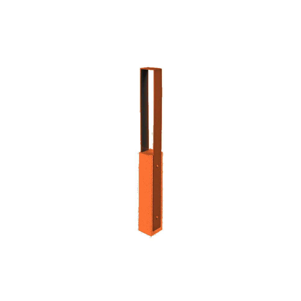 DF6530 Collaboration Vault Bike Bollard - Medium/Square — Metal Powder Coat — S3 Orange — digitally rendered color preview
