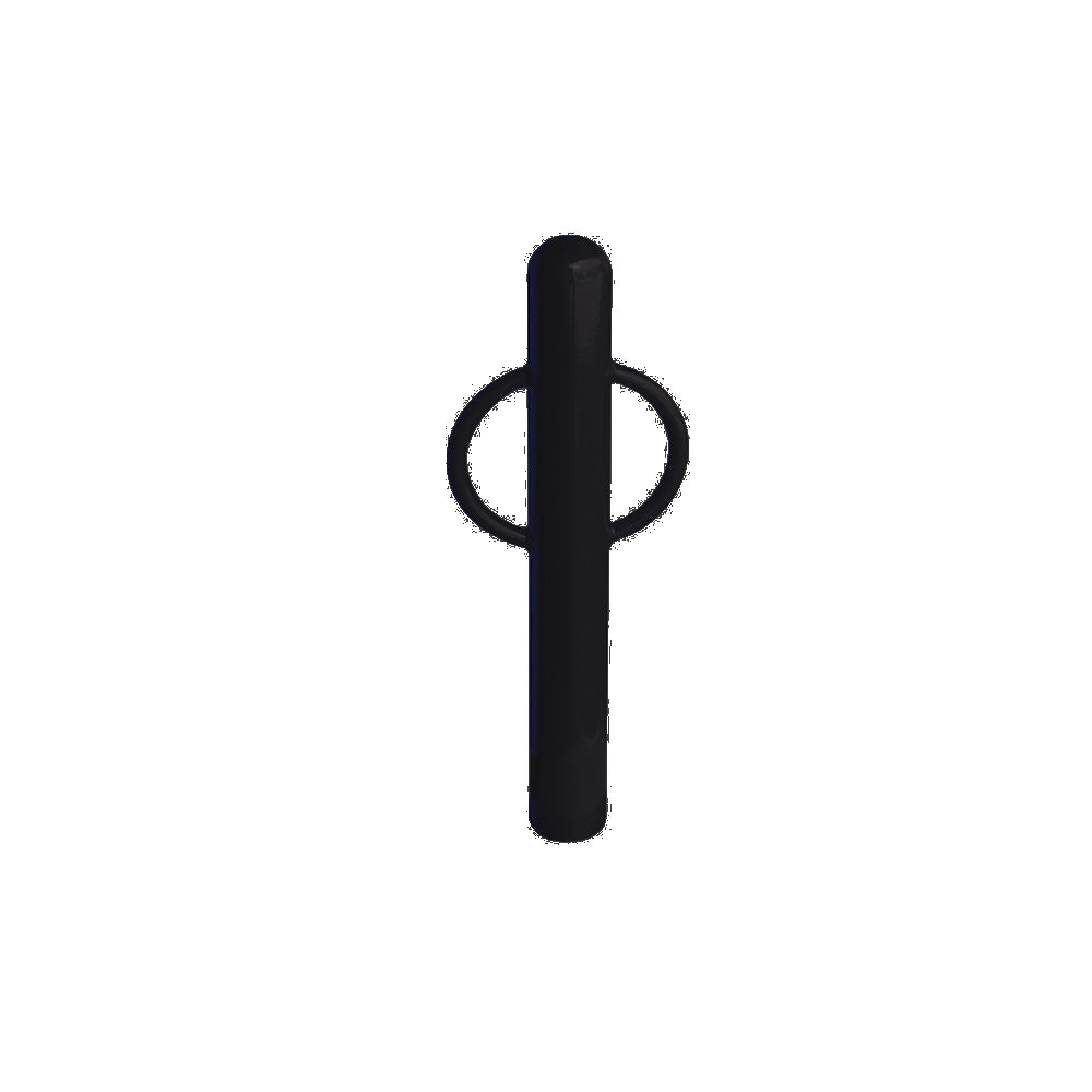 MF9014 Inground Mount Bike Post Bollard — Metal Powder Coat — 8 Black — digitally rendered color preview