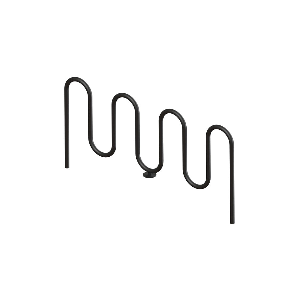 MF9013 Inground Mount 7 Loop Bike Rack — Metal Powder Coat — 72 Aluminum — digitally rendered color preview