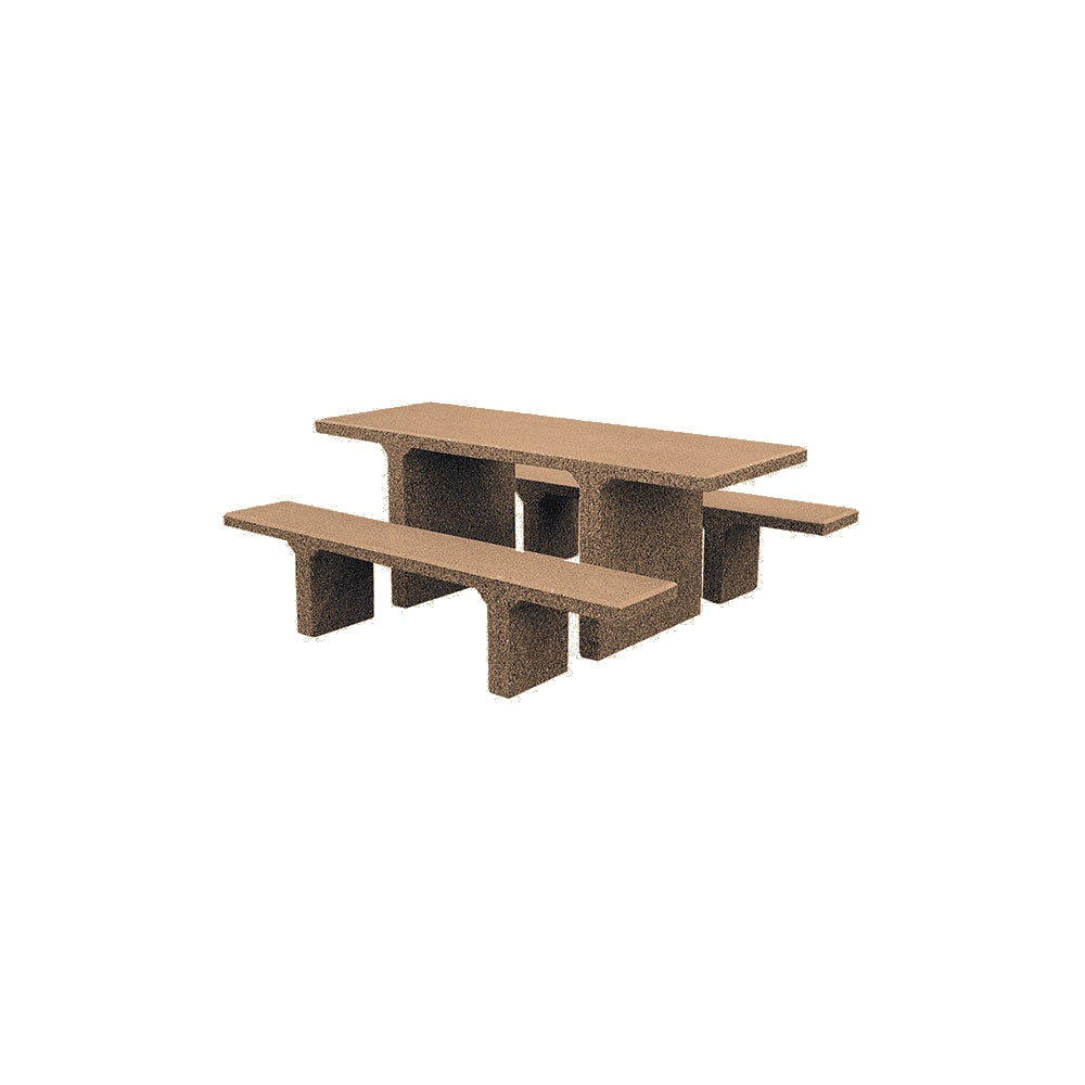 TF3225 Concrete Picnic Table Set — Weatherstone — W22 Sand — digitally rendered color preview