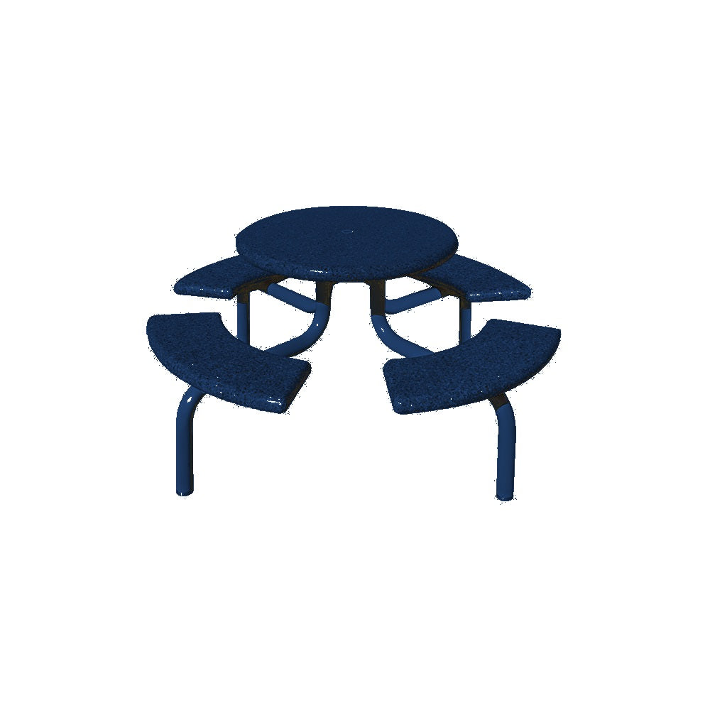 TF3138 4-Seat Round Concrete Table Set with Metal Legs — Metal Powder Coat — S48 Cobalt Blue — digitally rendered color preview