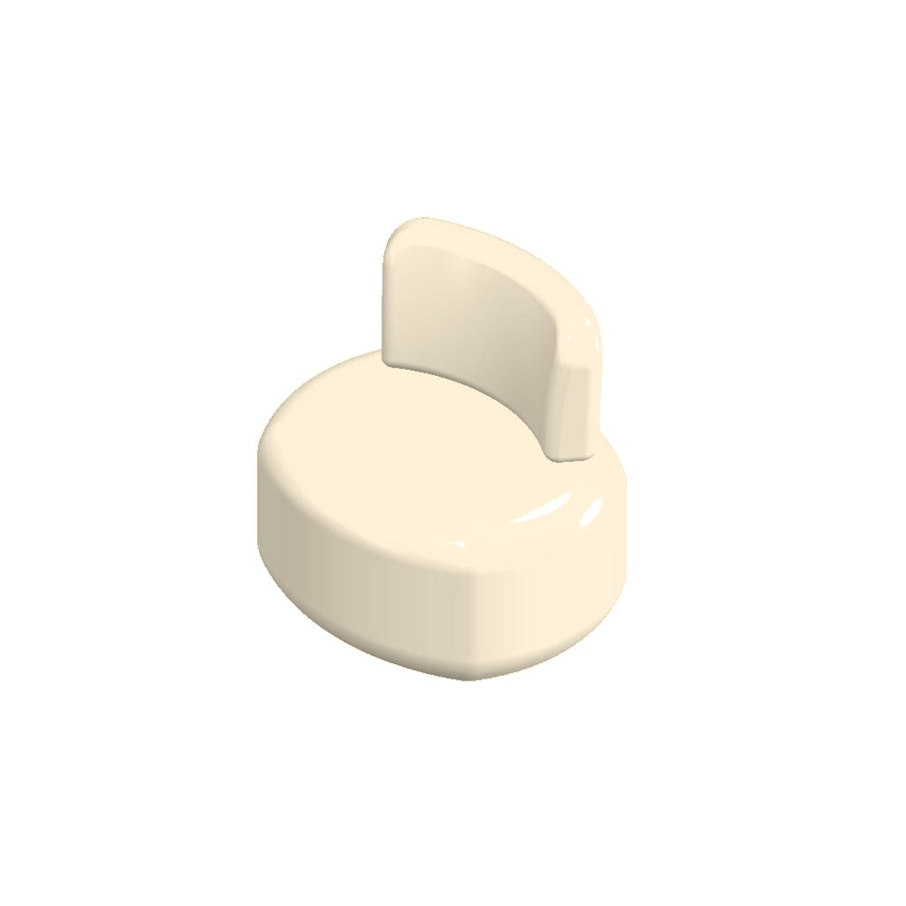 ZB.AR.06 Oval Concrete Seat With Backrest — Weatherstone — W20 White — digitally rendered color preview